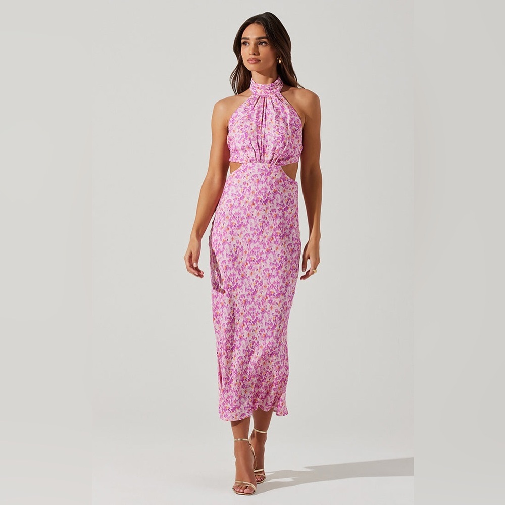 ASTR The Label Halter Open Back Ambretta Dress